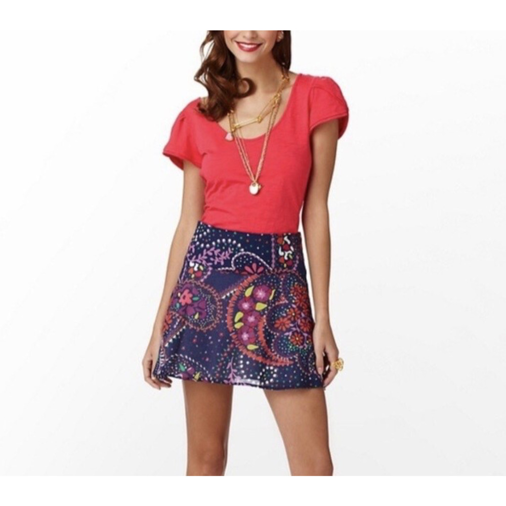 LILLY PULITZER Garden Menagerie Charleston Size 14 Multicolor Lined Flare Skirt